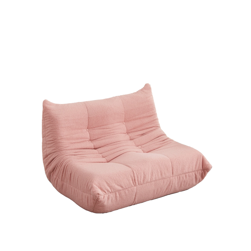 POLTRONA Bassa senza braccioli in Teddy Rosa