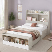Letto singolo per bambini 90x200 cm con cassetti e ripiani