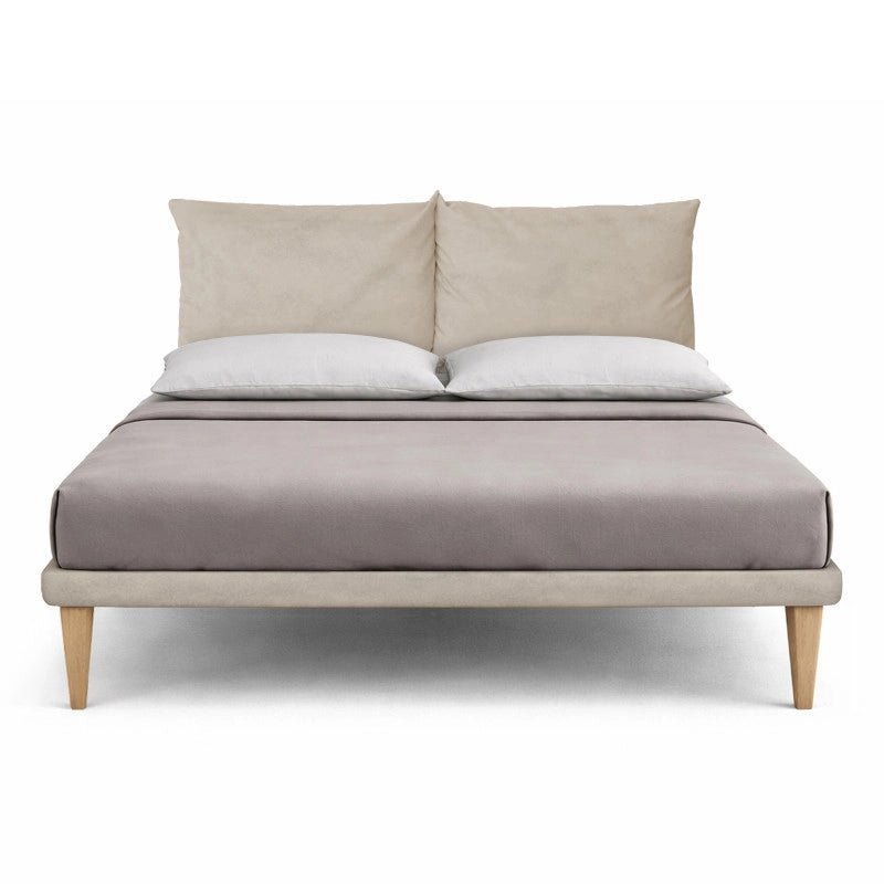 Letto imbottito Matrimoniale 180x200 cm Soft - Con rete,Microfibra,Sabbia
