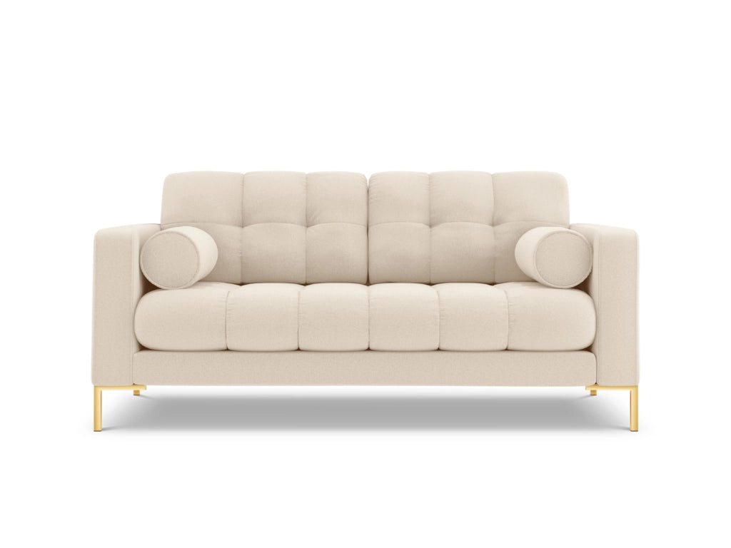 Cosmopolitan Design - Divano "Bali" 2 posti in tessuto strutturato beige chiaro 