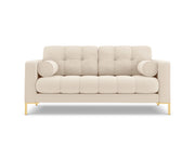 Cosmopolitan Design - Divano "Bali" 2 posti in tessuto strutturato beige chiaro 