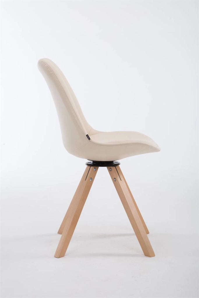 Sedia Girevole Calais in Similpelle natura,crema