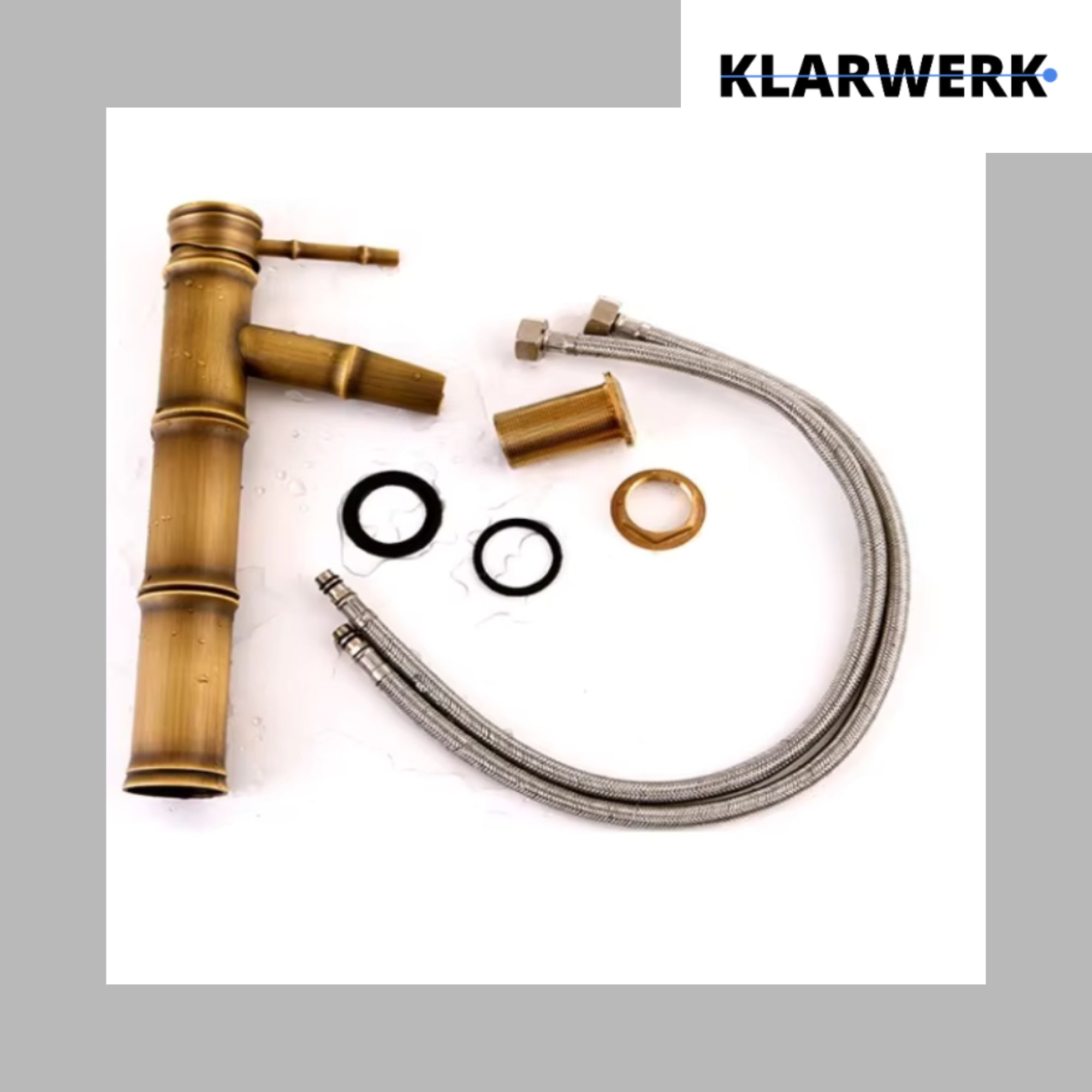 YURI | Rubinetto per bagno a cascata in bambù alto in ottone dorato | in acciaio inox per lavelli alti | Miscelatore giapponese 2 attacchi