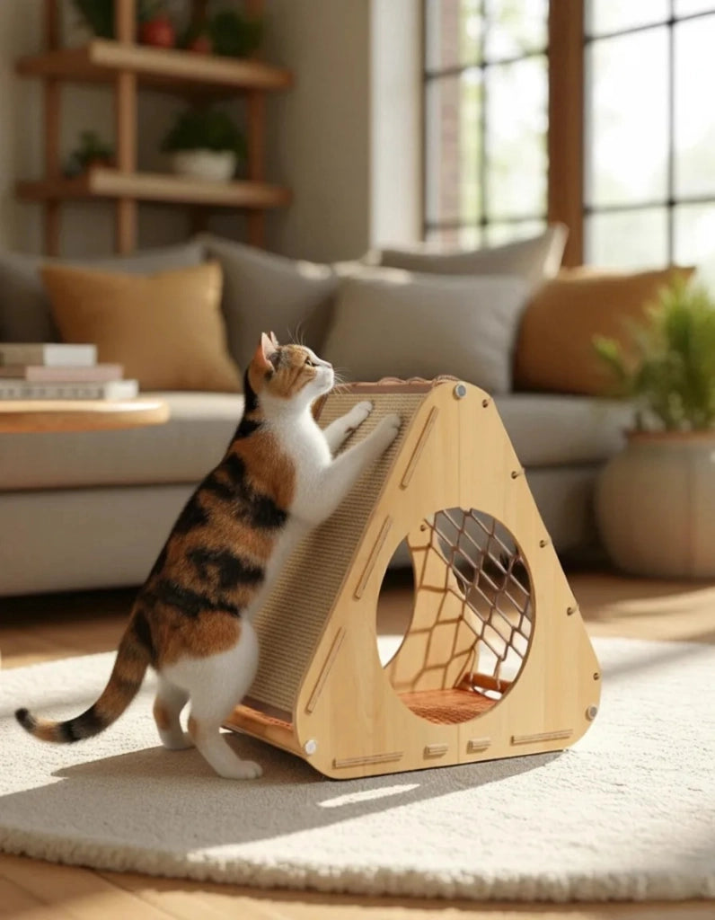 Casa per gatti AUREA con tiragraffi in sisal e rifugio per il riposo 66 x 52 x 55 cm
