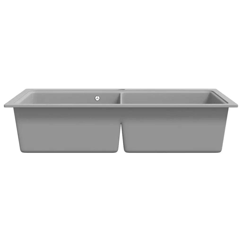 Lavandino cucina granito grigio lavello doppio con montaggio sopra 141676