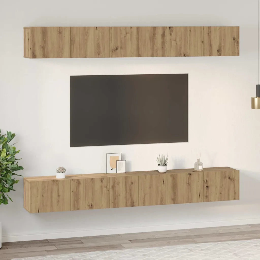 Set mobile TV 6 pcs Rovere artigianale Legno multistrato 3393476
