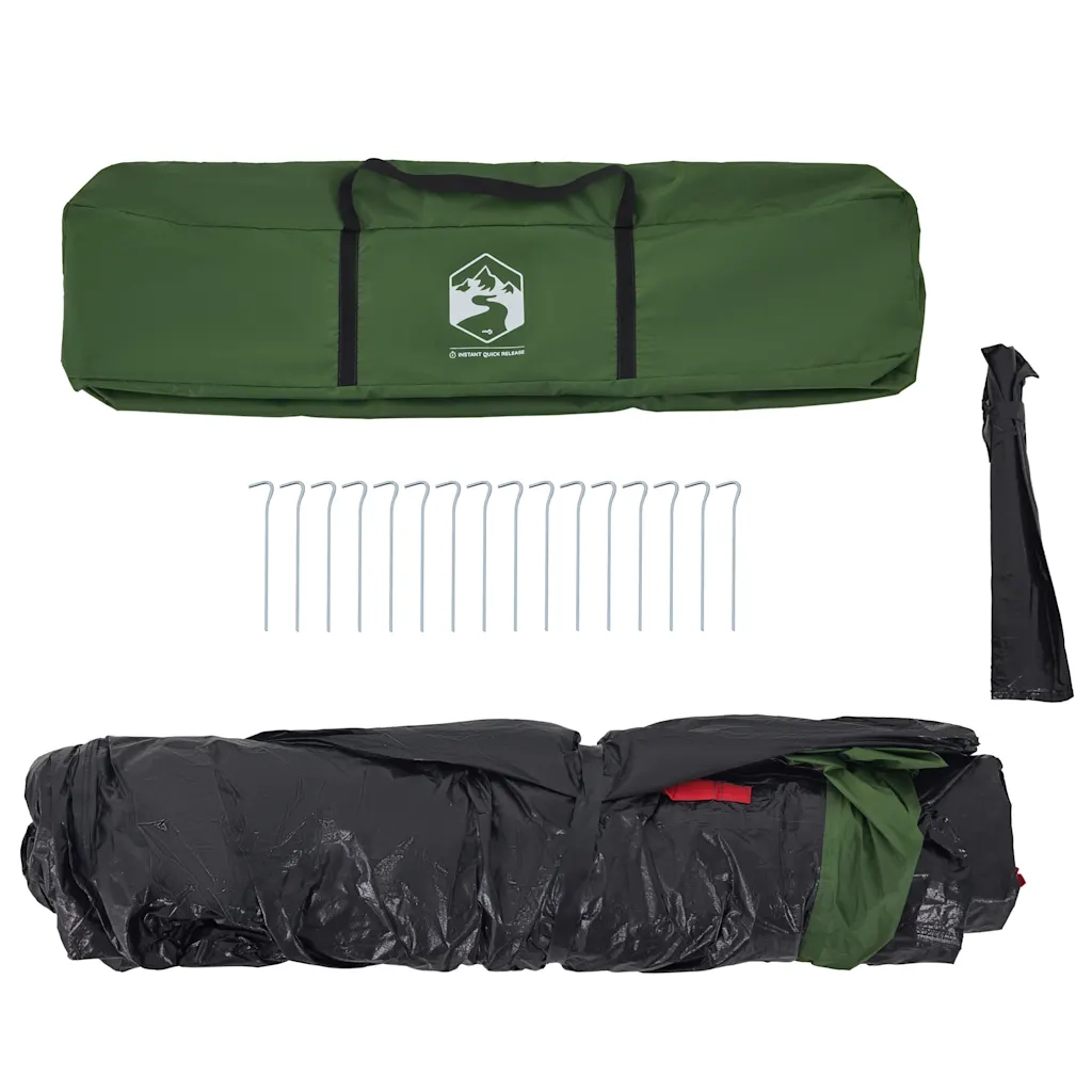 Tenda Familiare Cabina 7 Persone Verde a Rilascio Rapido 4004216