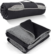 Borsa impermeabile per esterni - Resistente al vento - Tridimensionale - Calda e comoda - Ripiegabile - Adatta per campeggi, stadi, spiagge, pic nic, prati, concerti e auto - 150*200cm - Nero