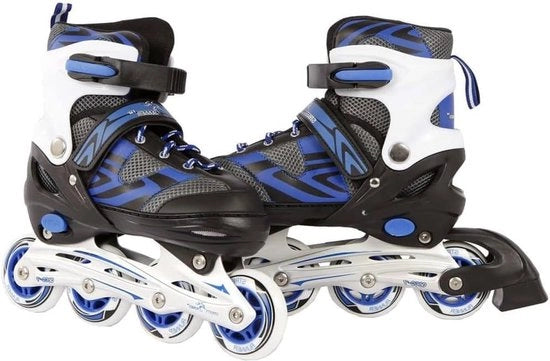 Inlineskates da strada blu nero - misura regolabile 35-38 - ABEC7 - telaio in alluminio - inline