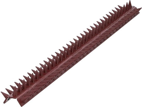 Strisce Anti Clim - Hekpuntoni 10 pezzi - Repellente per Animali e Protezione Uccelli - Lunghezza Totale 5M - Facile da Montare - 50 x 45 x 17CM - Marrone