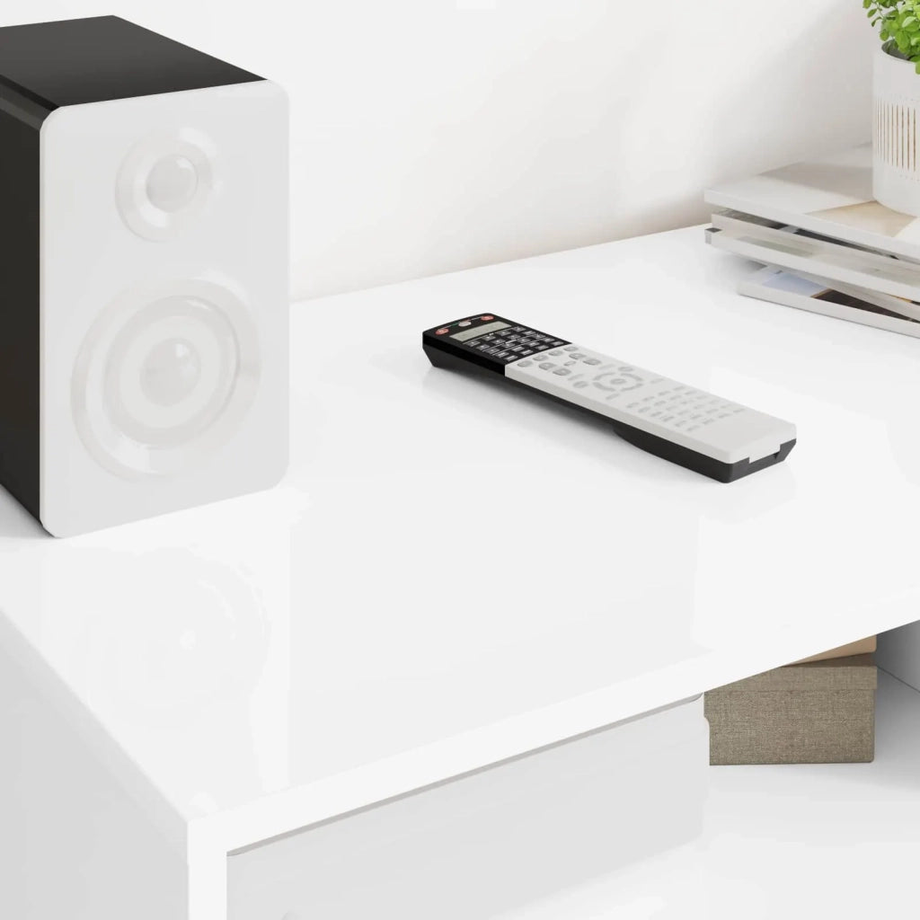 Mobile TV Bianco Lucido 100 x 48 x 43 cm Legno multistrato 888931