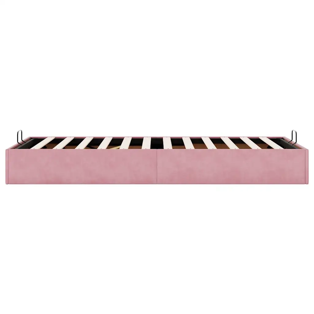 vidaXL Struttura Letto Pouf Senza Materasso Rosa 90x190 cm Velluto