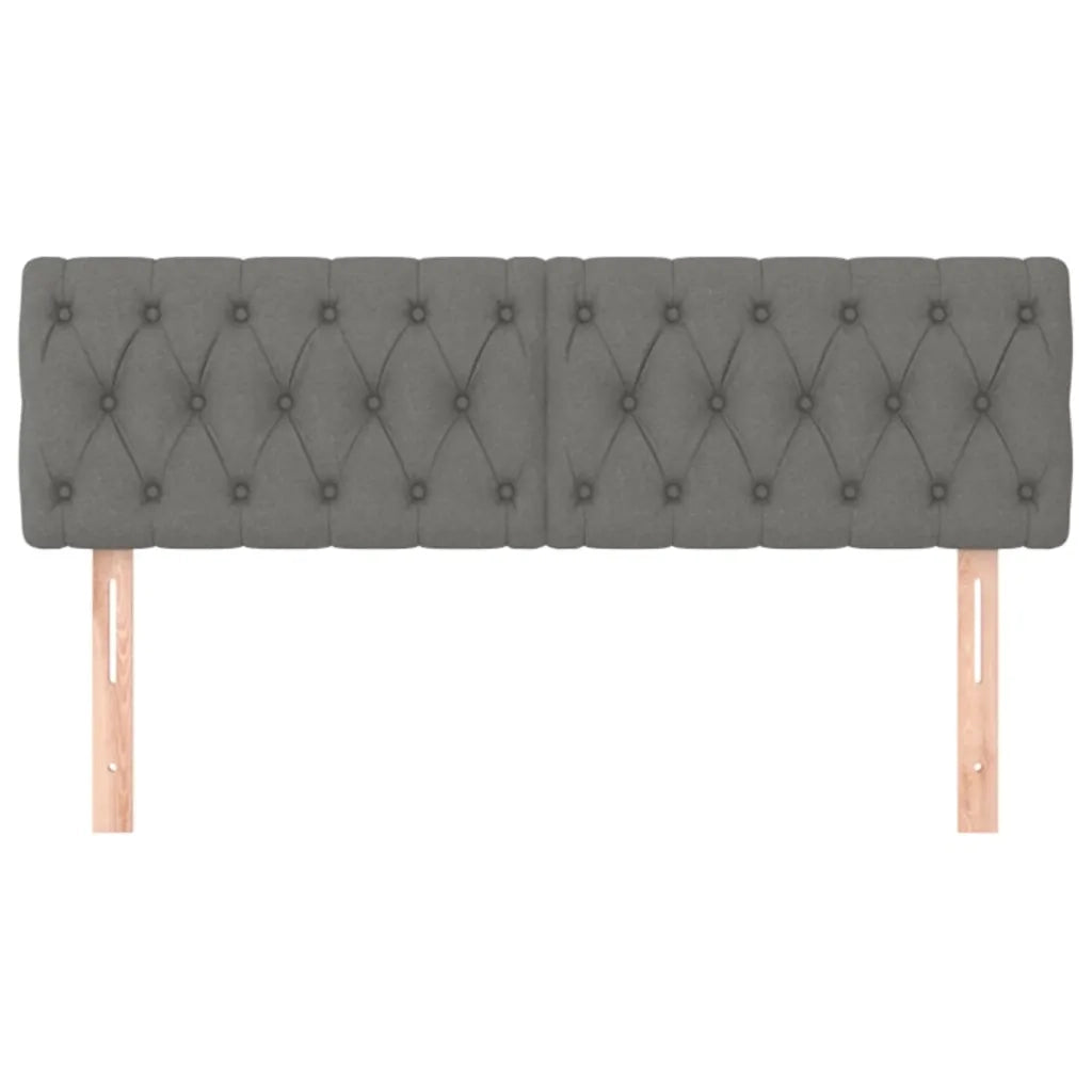 Testiera Grigio Scuro 144x7x78/88 cm in Tessuto 346341