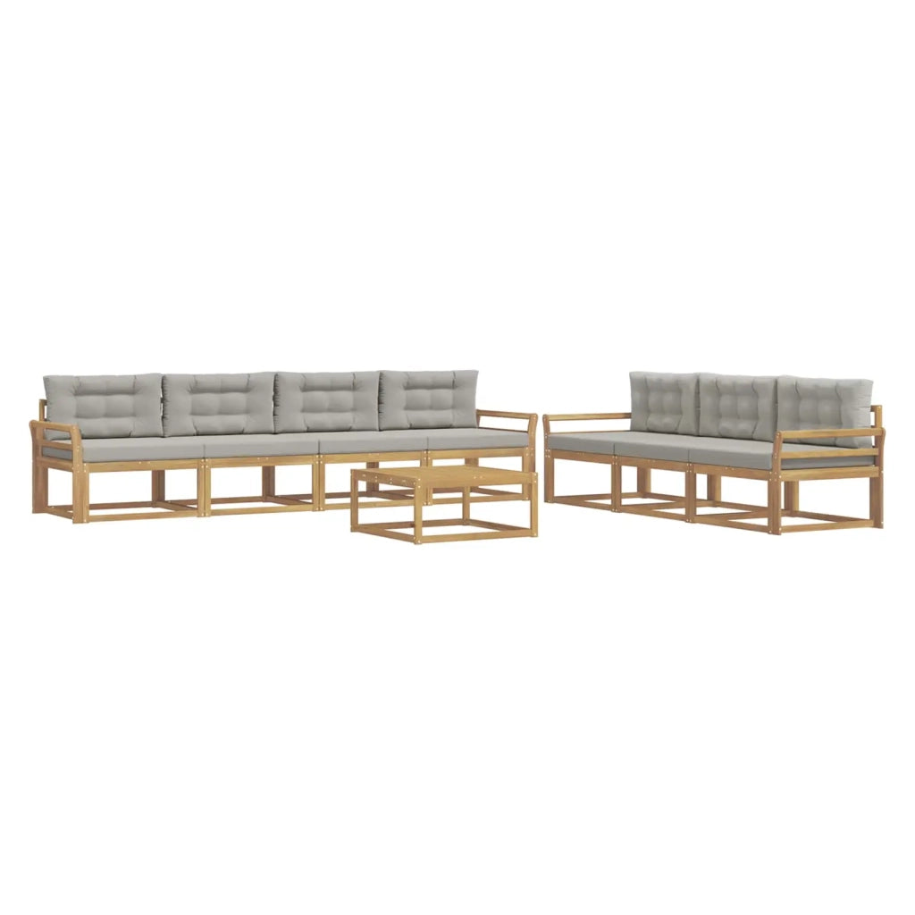 Set di divani da esterno 7 pz Bianco e Grigio Chiaro 3386165