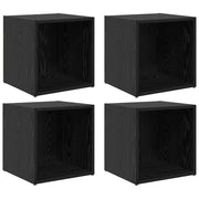 Set mobile TV 4 pz | Armadietto TV | Mobile Porta TV Nero 37 x 35 x 37,5 cm Legno multistrato