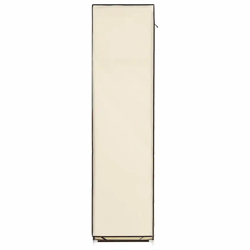 Armadio con Scomparti e Aste Crema 150x45x175 cm in Tessuto 282455
