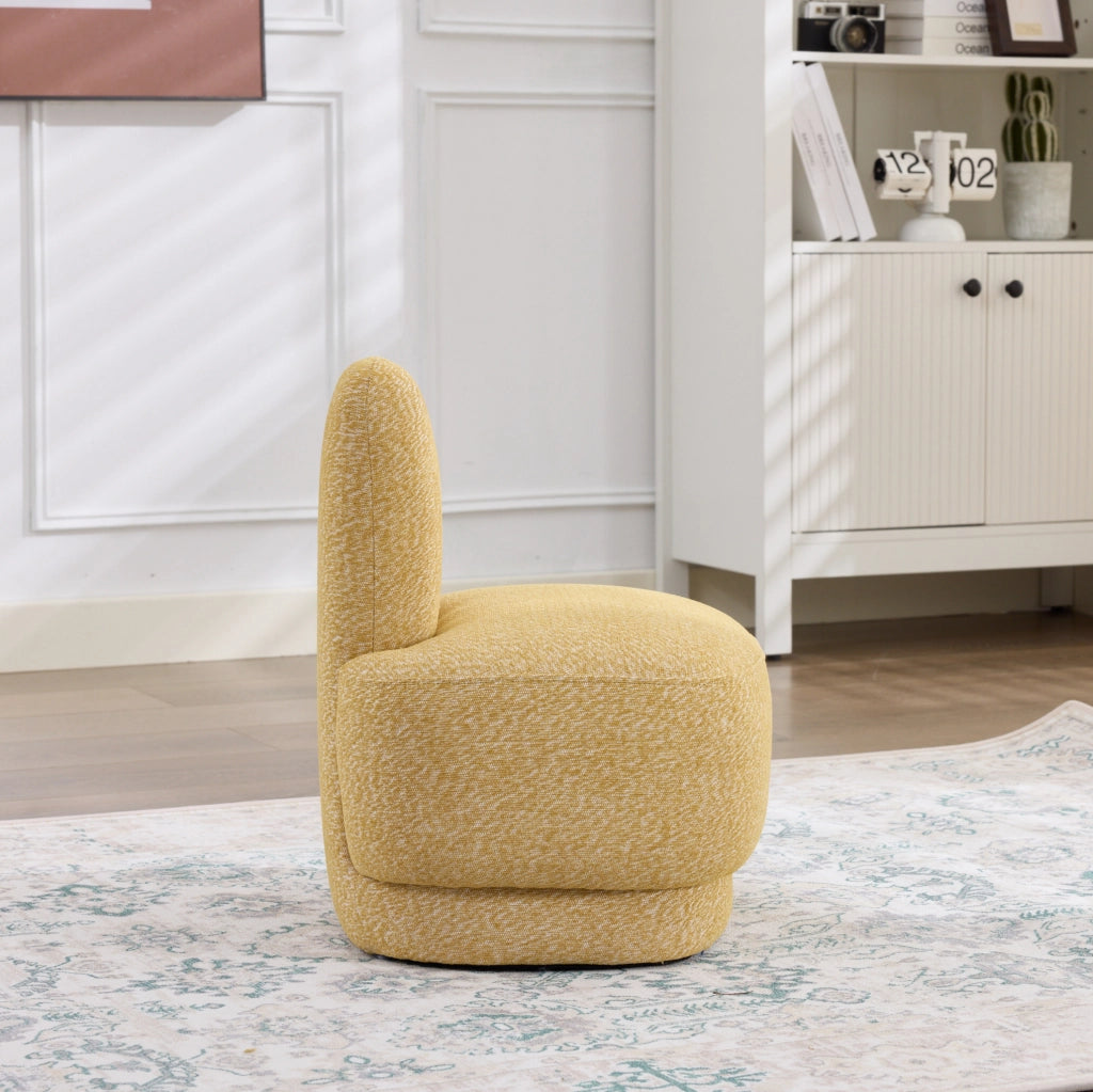Pouf coniglietto giallo imbottito in tessuto, 56×43,5×57 cm