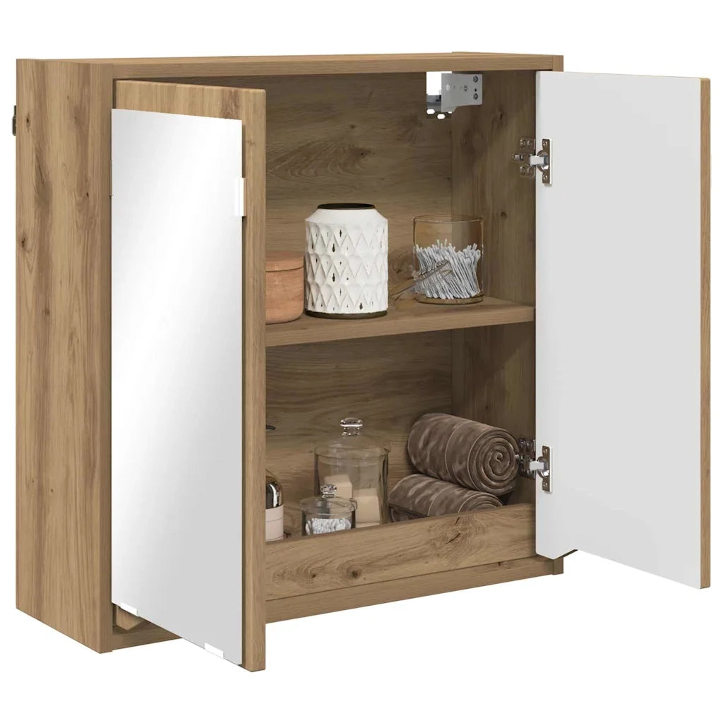 Mobiletto per specchio da bagno con porta Rovere artigianale 888786