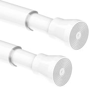 Rail per tenda, senza perforazione, maniglia di apertura per armadi, finestre, armadi a vestiti, diametro 22 mm, 110-200 cm, bianco, 2 pezzi