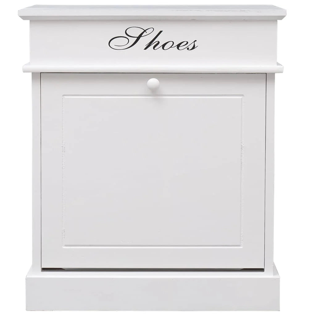 Scarpiera mobile contenitore per scarpe mobile per ingresso/corridoio/soggiorno 50 x 28 x 58 cm legno di Paulownia bianco 02_0021460