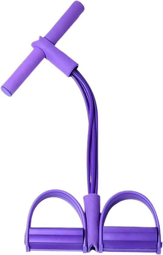 Banda di Resistenza Fitness - Allenatore Pedali - Allenamento di Forza - Sistema Adattivo - 4 Tubi - Blu Scuro
