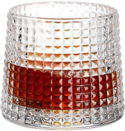 Vaschetta per Whisky con fondo opaco - Vaschette per acqua rotativa - Cocktail/Rum/Bourbon - Vaschetta in vetro cristallo - 170 ml Capacità - Isolamento termico e protezione contro la bruciatura - Vaschetta per bevande