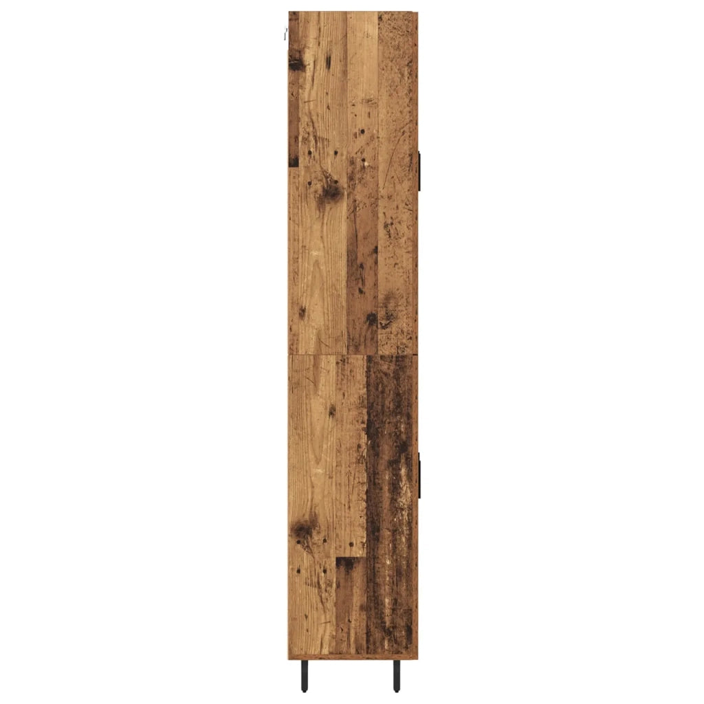 Credenza 2 pz-Set di 2 Buffet-Armadio da cucina Legno vecchio Legno Stratificato e Vetro 289973