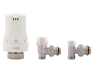 KIT VALVOLE TERMOSTATICHE AD ANGOLO ATTACCO M ART.995- - 3/8 - 1 pezzi ITAP