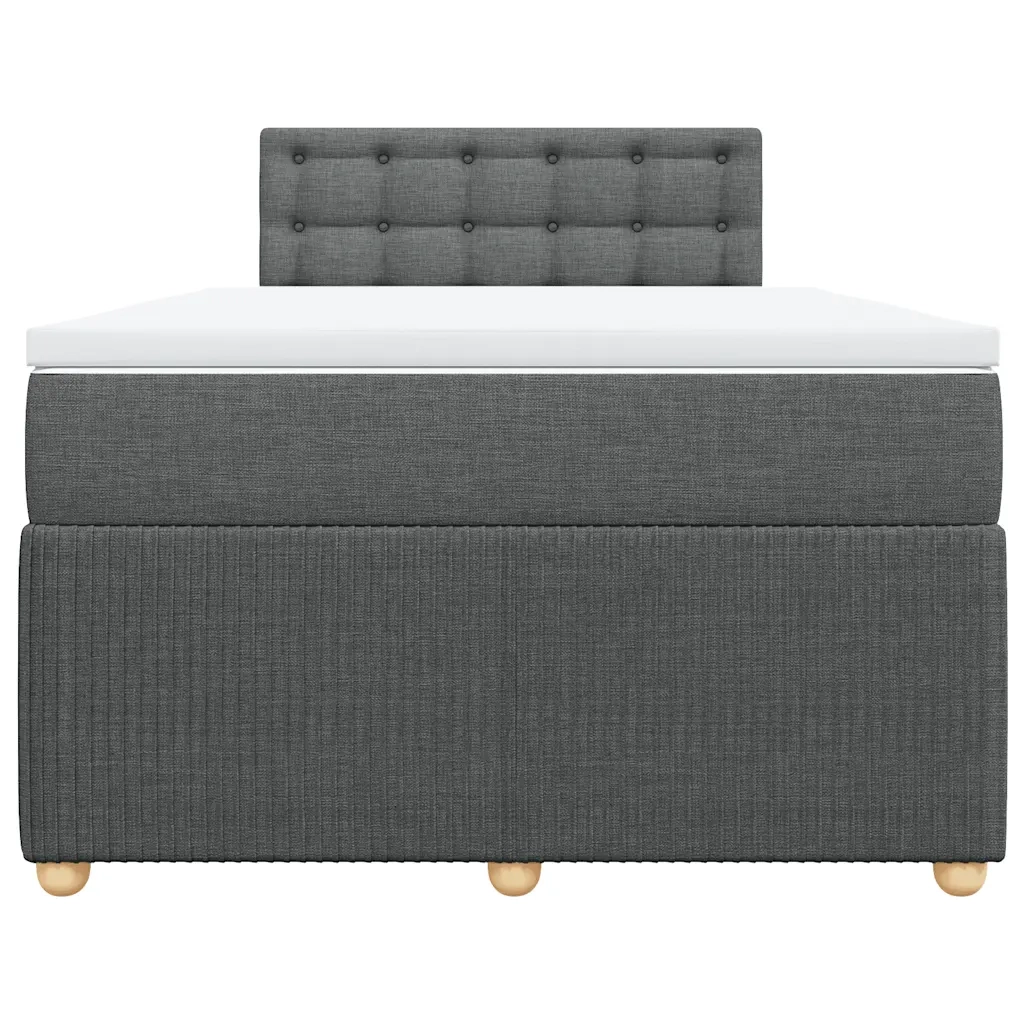 Giroletto a Molle con Materasso Grigio Scuro 120x190cm Tessuto