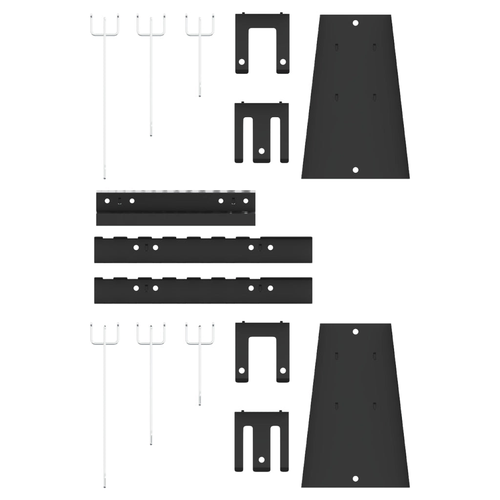 Pegboard - 3 Pezzi con 15 Accessori, Grigio, 50x60 cm, Acciaio