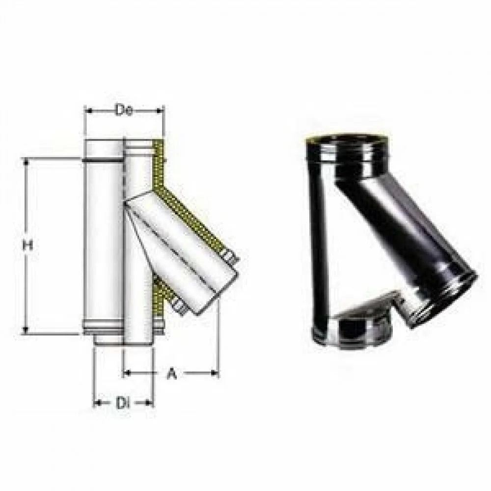 Inox doppia parete aisi 316 racc ordo a 135 braga d.300 350 b09gx