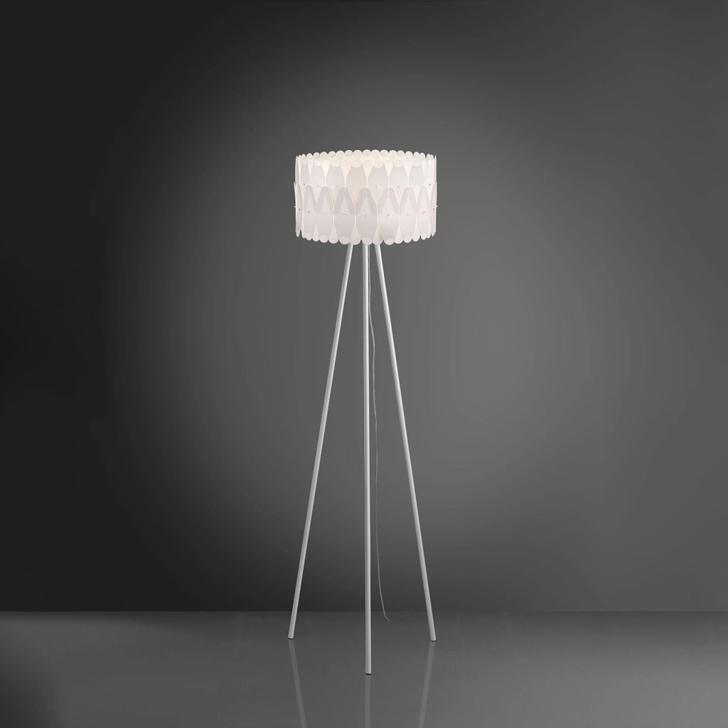 Piantana Moderna Amanda Polilux ® Bianco E Metallo 1 Luce E27