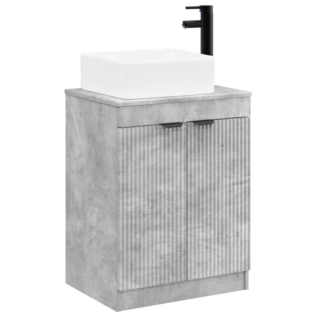 Set di mobili per il bagno Grigio Cemento Legno ingegnerizzato 3404225