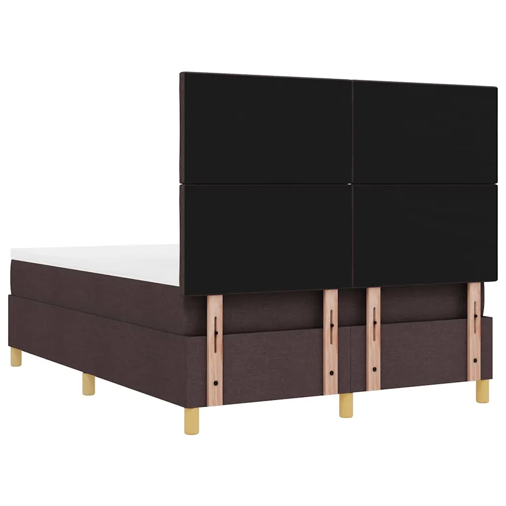 Letto a molle con testiera Marrone scuro 200 x 140 cm Tessuto 3344383