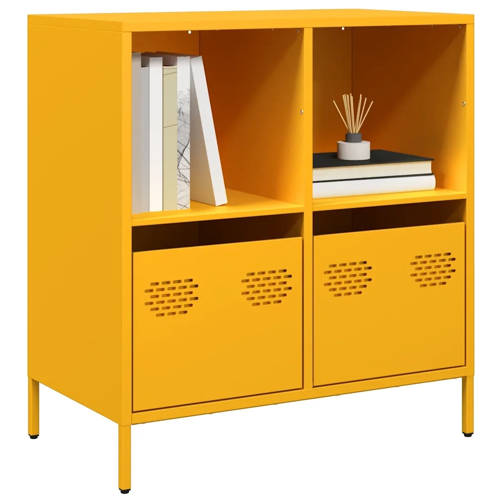 Credenza Giallo Senape 68x39x73,5 cm Acciaio Laminato a Freddo 851361
