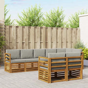 Set divani con cuscino 8 pcs Grigio Naturale e Chiaro
