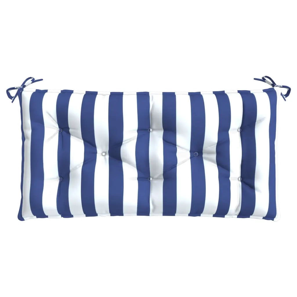 Cuscino Panca Giardino Righe Bianche e Blu 110x50x7 cm Tessuto 361823