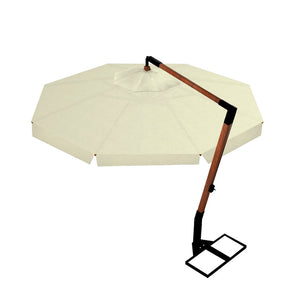 Ombrellone Decentrato da Giardino Ø2,5m Braccio in Legno Ecrù