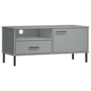 Mobile TV multimediale scaffale TV credenza mobile TV sala da pranzo soggiorno camera da letto con gambe in metallo legno di pino massiccio grigio 02_0026866