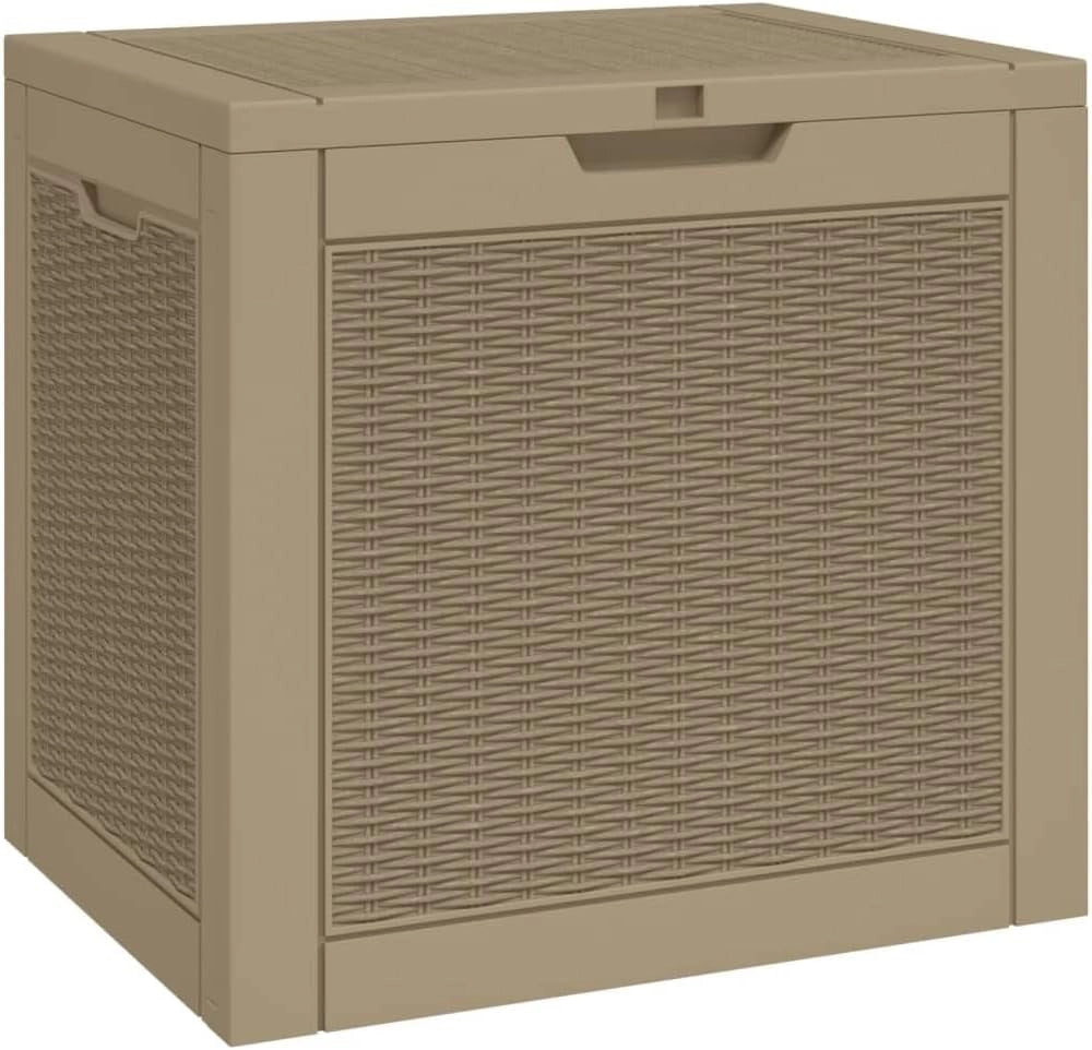 Scatola portaoggetti da giardino in PP marrone chiaro 55,5 x 43 x 53 cm, Baul per esterni, Baul per esterni, Baul per giardino, Baul Garden