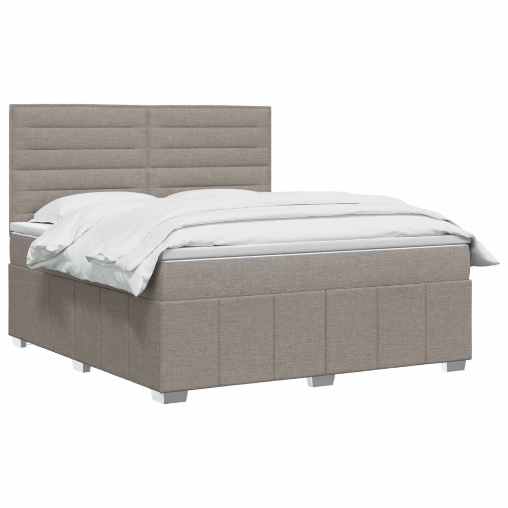 Letto box spring con materasso Tortora 140 x 200 cm Tessuto 3454152
