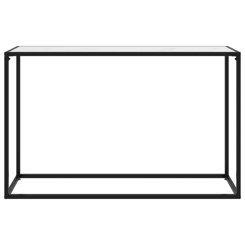 Tavolo Consolle Bianco 120x35x75 cm in Vetro Temperato cod mxl 7887