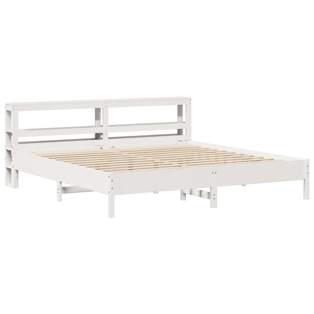 vidaXL Giroletto senza Materasso Bianco 200x200 cm Legno Massello Pino