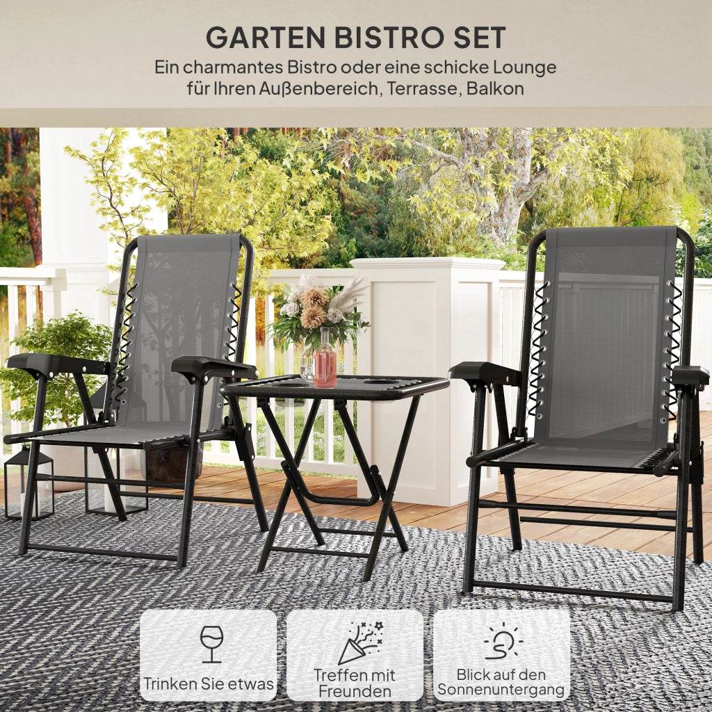 Set Bistrot 3 Pezzi in Acciaio ¨C zephmum ¨C Grigio Scuro