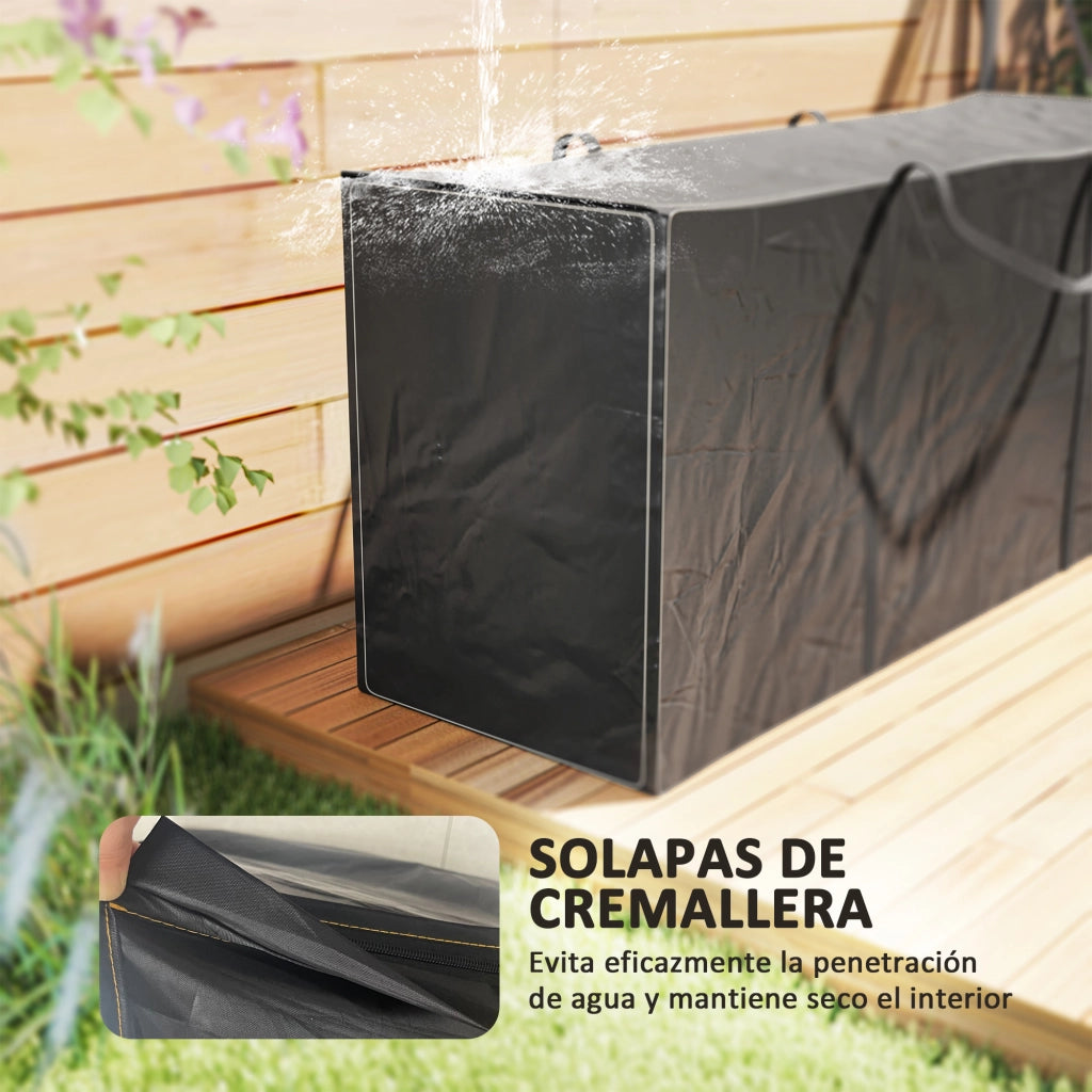 Sacco per Cuscini da Giardino ¨C Zephmum ¨C Nero 125x40x55cm Impermeabile 720L Oxford