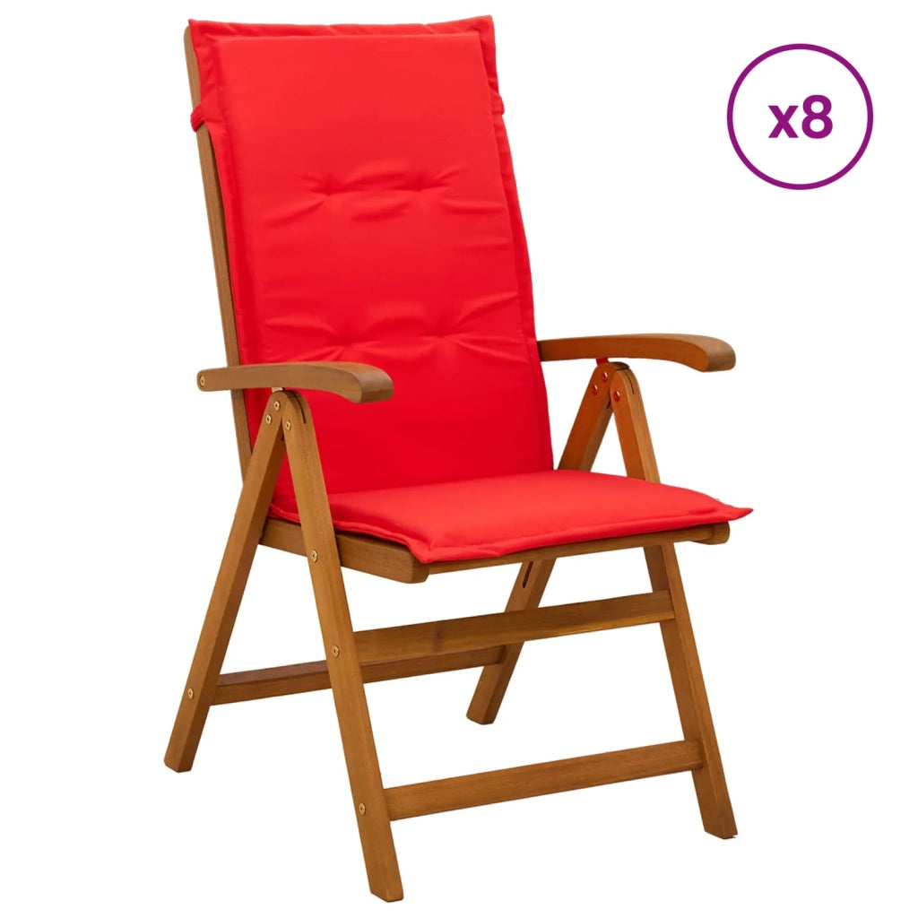 Sedie da giardino reclinabili 8 pz Naturale 3434480