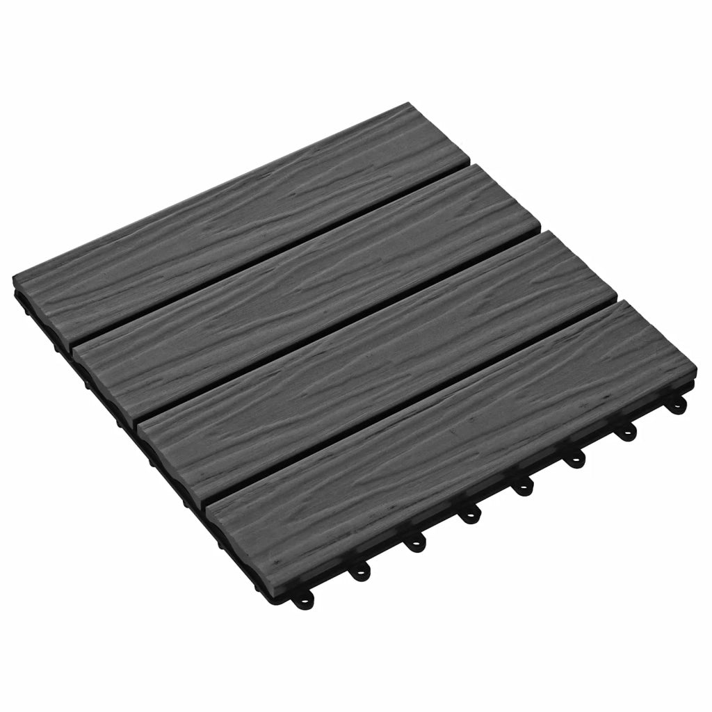 Piastrella per Decking Design 3D 11 pz Nero 30 x 30 cm WPC CFW9381867
