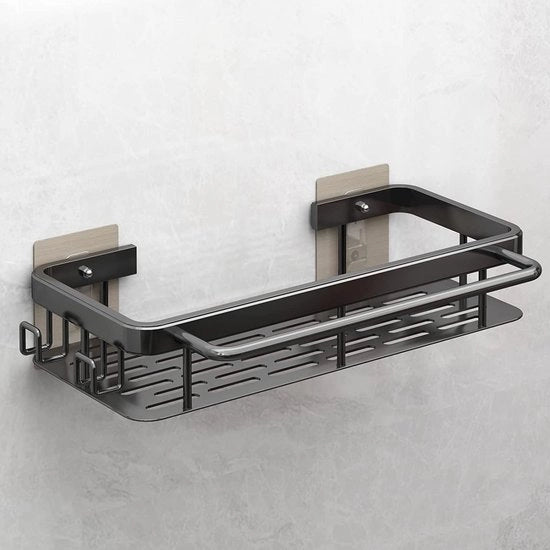 Organizzatore per bacinelle da cucina, senza perforazione, caddy per accessori da cucina, piastra per accessori da cucina, contenitore per spugne/bastoncini/detersivi, lavandino nero con appendiasciuga e ganci
