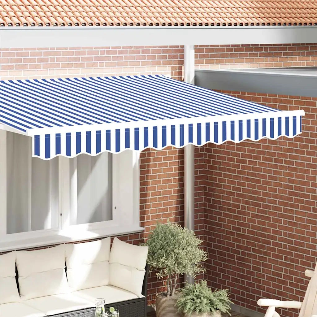 Tenda a Braccio Blu e Bianco 230 x 20 cm Tela 42000666