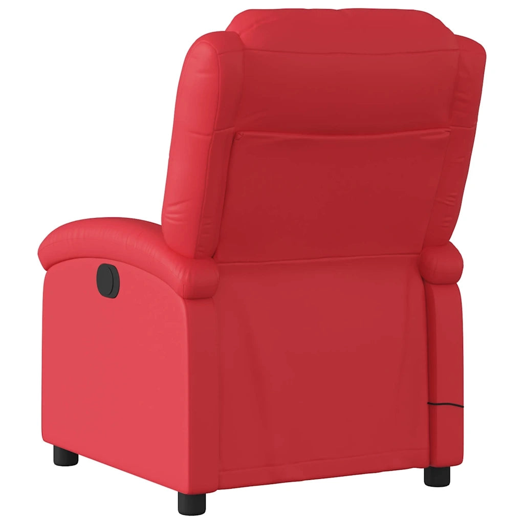 Divano Sedia-Poltrona Massaggio Elettrica Reclinabile Rosso Similpelle 766616